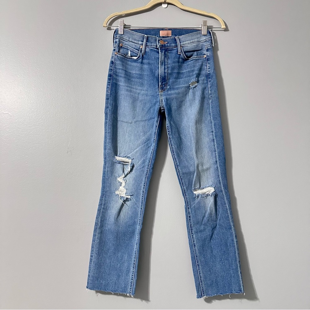 Mother The Mid Rise Dazzler Ankle Fray Jeans
